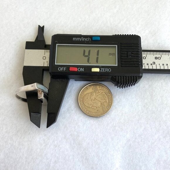 Sterling Silver 925 SX Modernist Black Onyx & Mother Of Pearl Band Ring Sz 5.75 - Picture 16 of 16